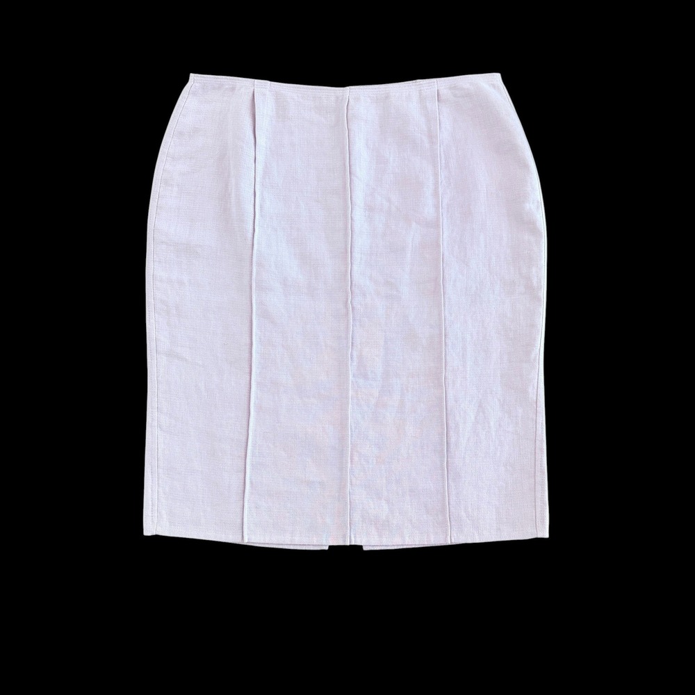 Charles Nolan Linen Pencil Skirt 6 Pastel Purple Minimalist Summer Professional